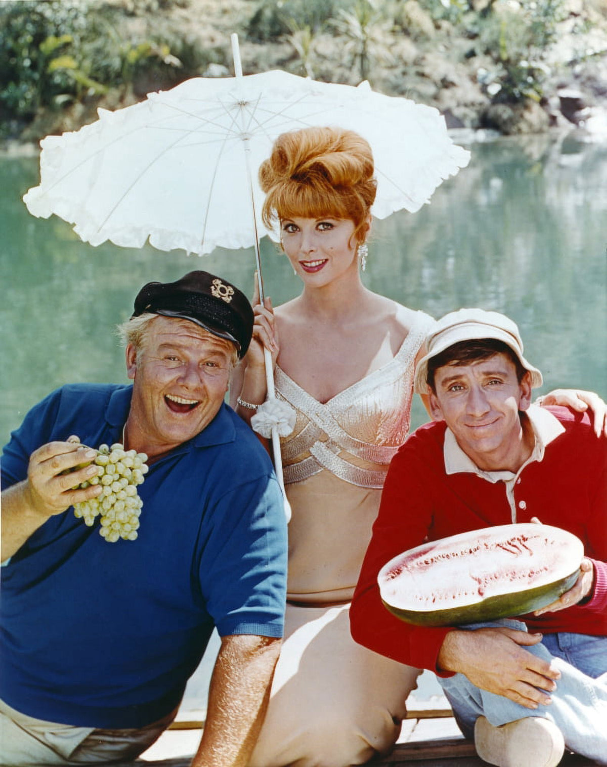 Gilligan's Island cast holding fruits photo print