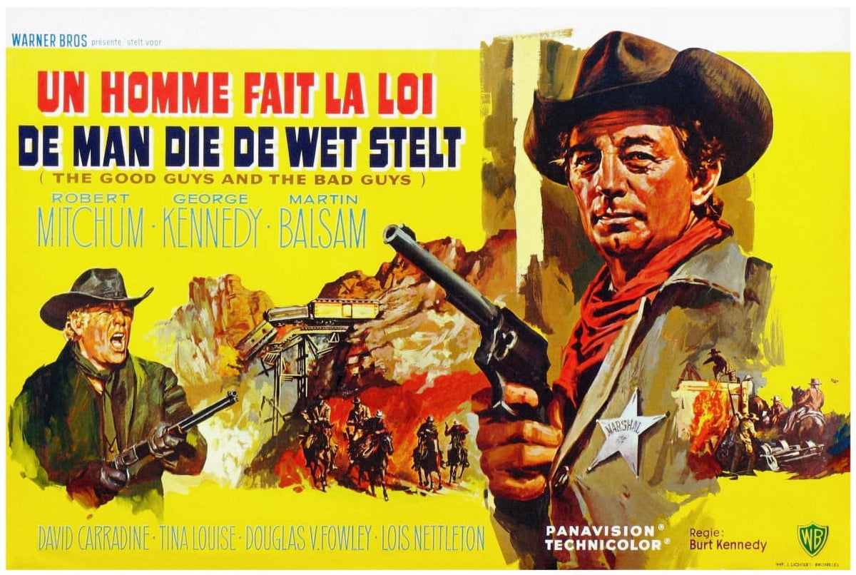 The Good Bad Guys movie masterprint poster featuring George Kennedy and Robert Mitchum from 1969.