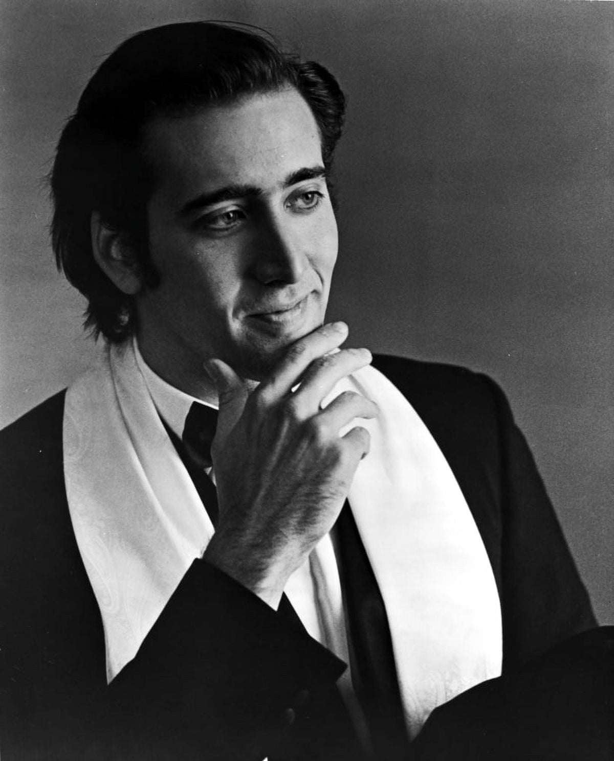 Nicolas Cage iconic photo print available in multiple sizes.