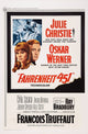 Fahrenheit 451 movie masterprint poster featuring Julie Christie and Oskar Werner
