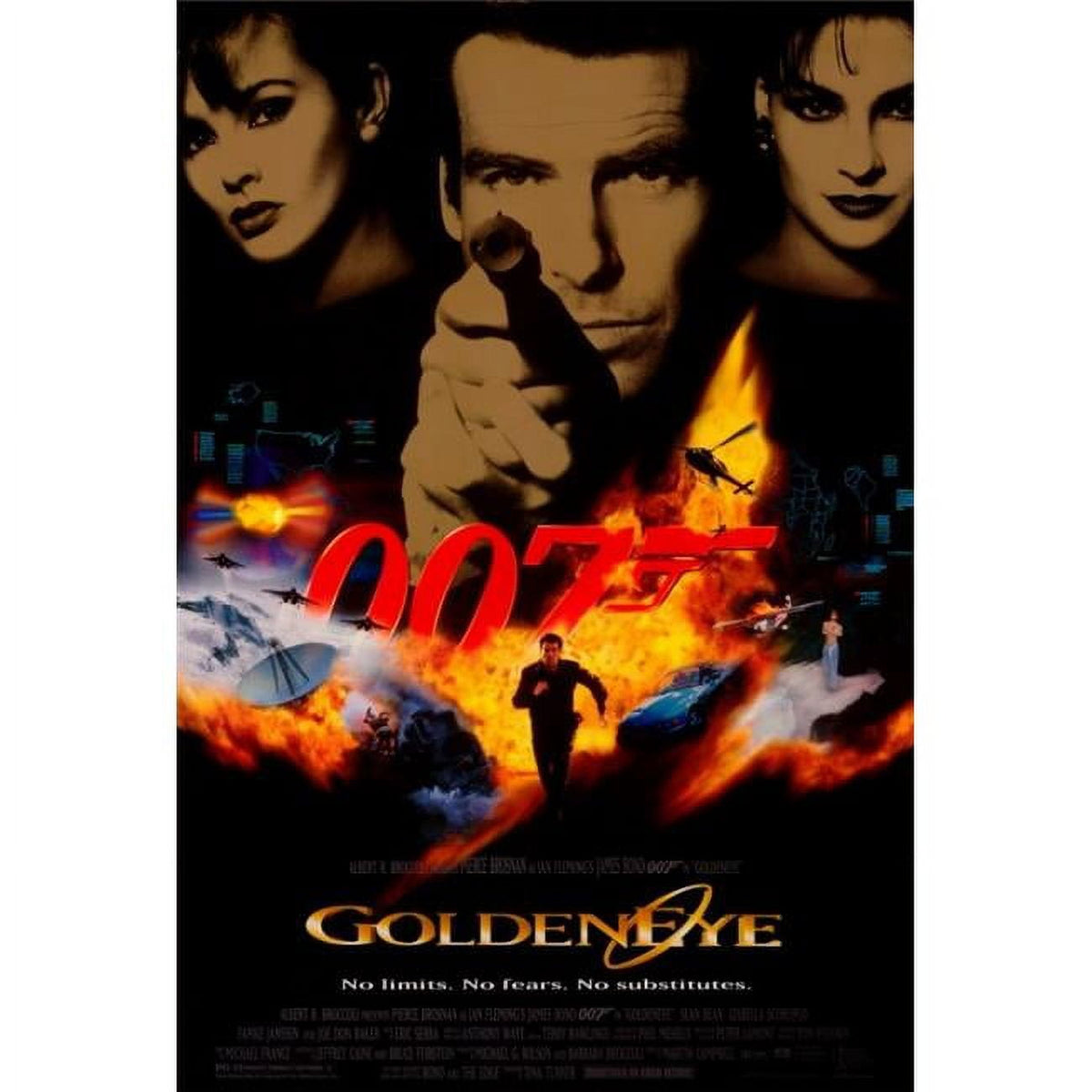 Goldeneye Movie Poster Print featuring iconic scenes from the film.