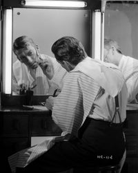 Hoagy Carmichael shaving photo print showcasing a candid moment.