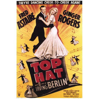 Top Hat Movie Poster Print showcasing classic film art in 27x40 size.