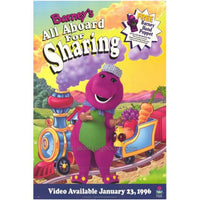 Barney's All Aboard For Sharing Movie Poster Print 27x40