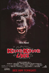 King Kong Lives Movie Poster Print featuring iconic film imagery.