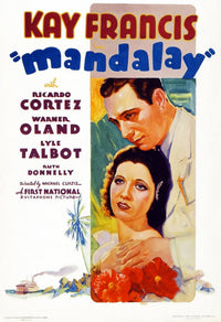 Mandalay movie poster featuring Kay Francis and Ricardo Cortez, 1934 classic film.