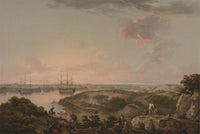 Port Mahon Minorca poster print featuring British Men-of-War at anchor by John Thomas Serres.