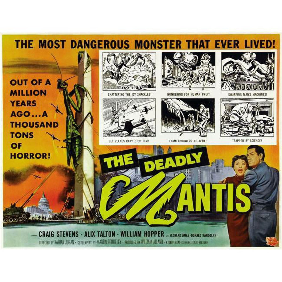 The Deadly Mantis Movie Half-Sheet Poster Print (14x11)