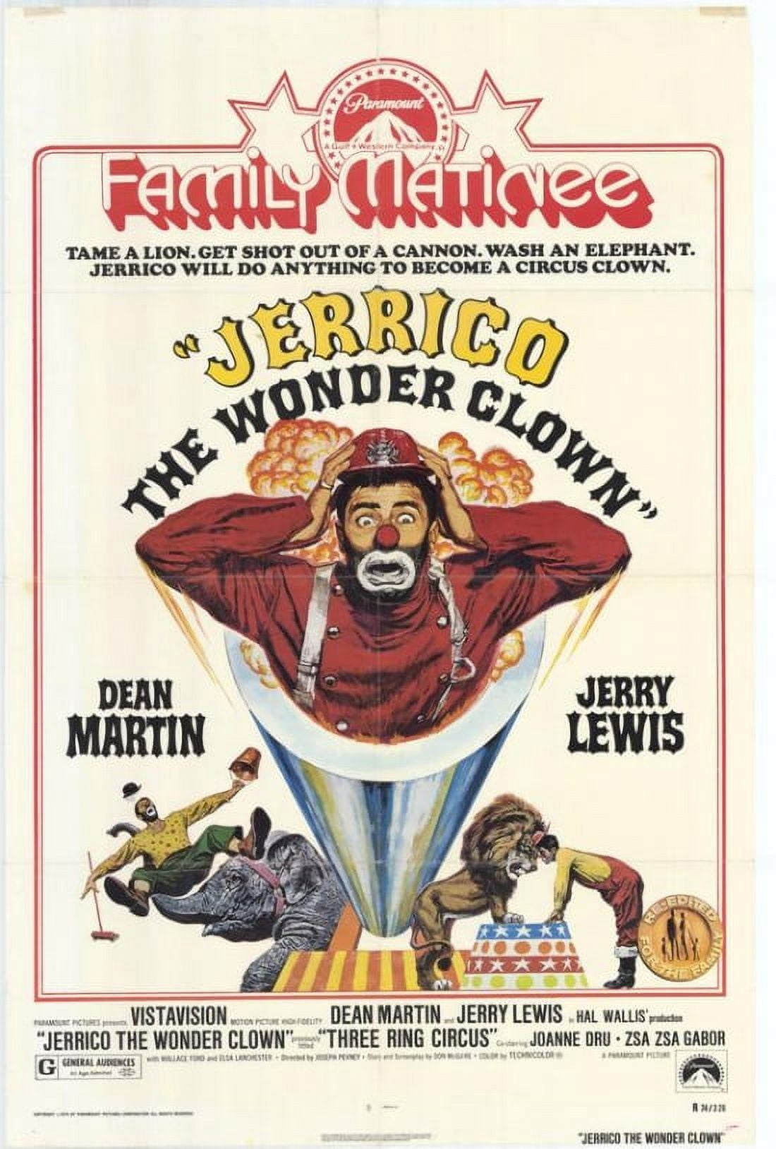Jerrico the Wonder Clown Movie Poster 11x17 print featuring vibrant colors and circus theme.
