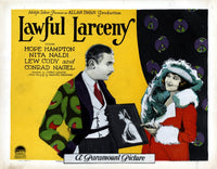 Lawful Larceny movie poster featuring Lew Cody and Nita Naldi from 1923