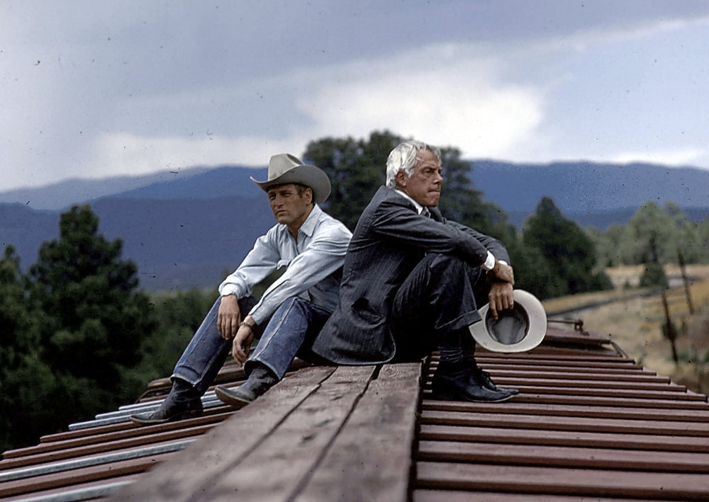 Pocket Money film still photo print featuring Paul Newman and Lee Marvin.