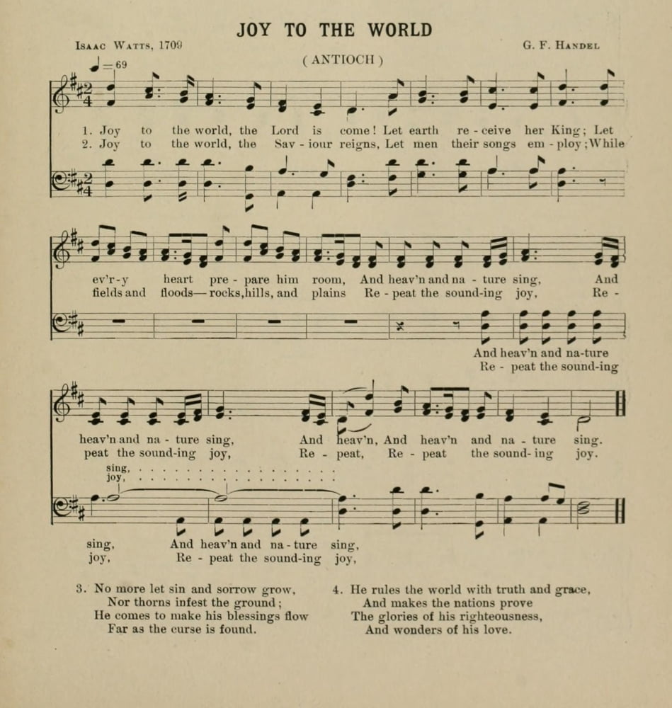 Joy to the World Christmas Carols & Hymns Poster Print 8x10