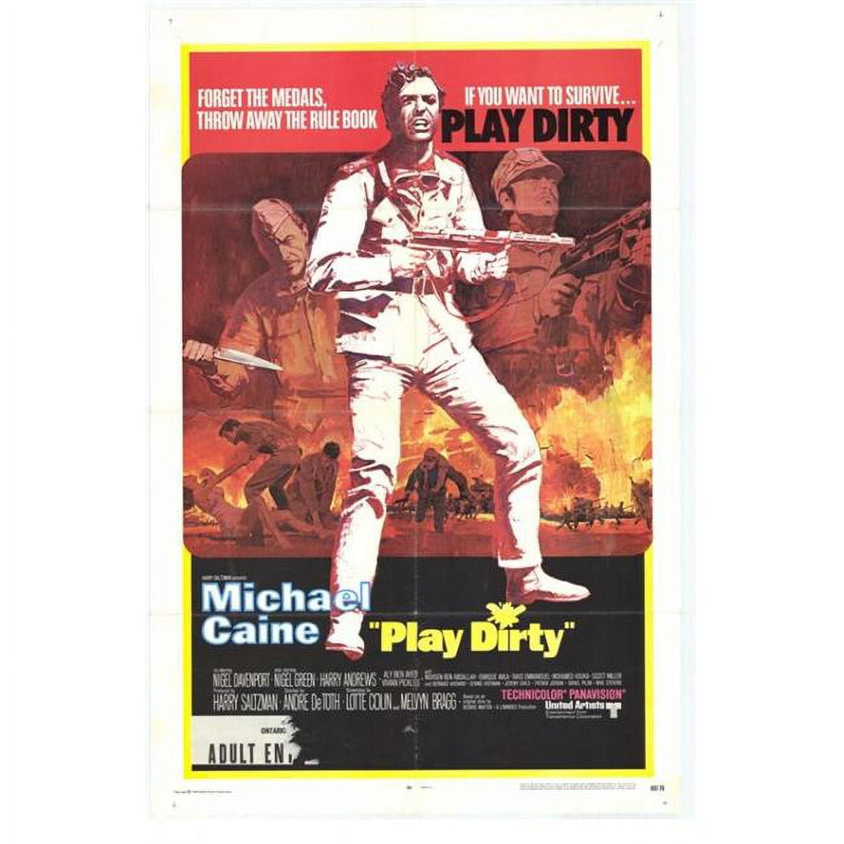 Play Dirty Movie Poster Print in 27 x 40 size.