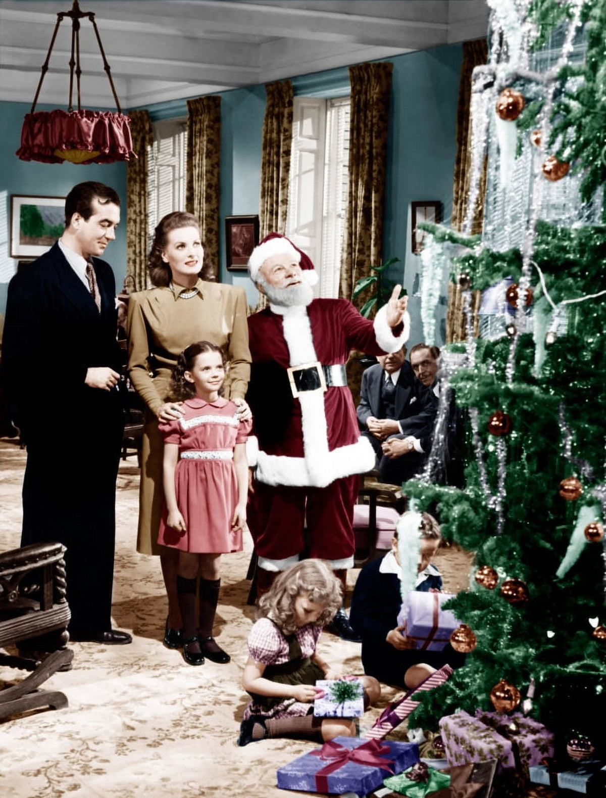 Miracle on 34th Street photo print featuring John Payne, Maureen O'Hara, Natalie Wood, and Edmund Gwenn.