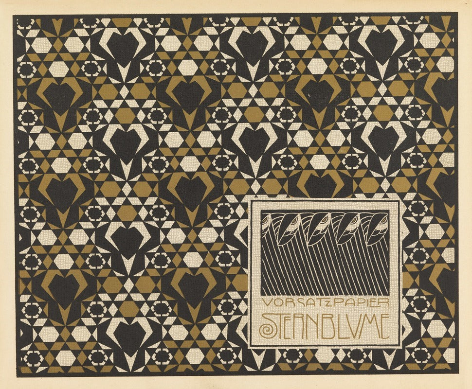 Vorsatz Papier Sternblume (Star Flower Book End Paper) poster print by Koloman Moser, showcasing intricate design from 1901.