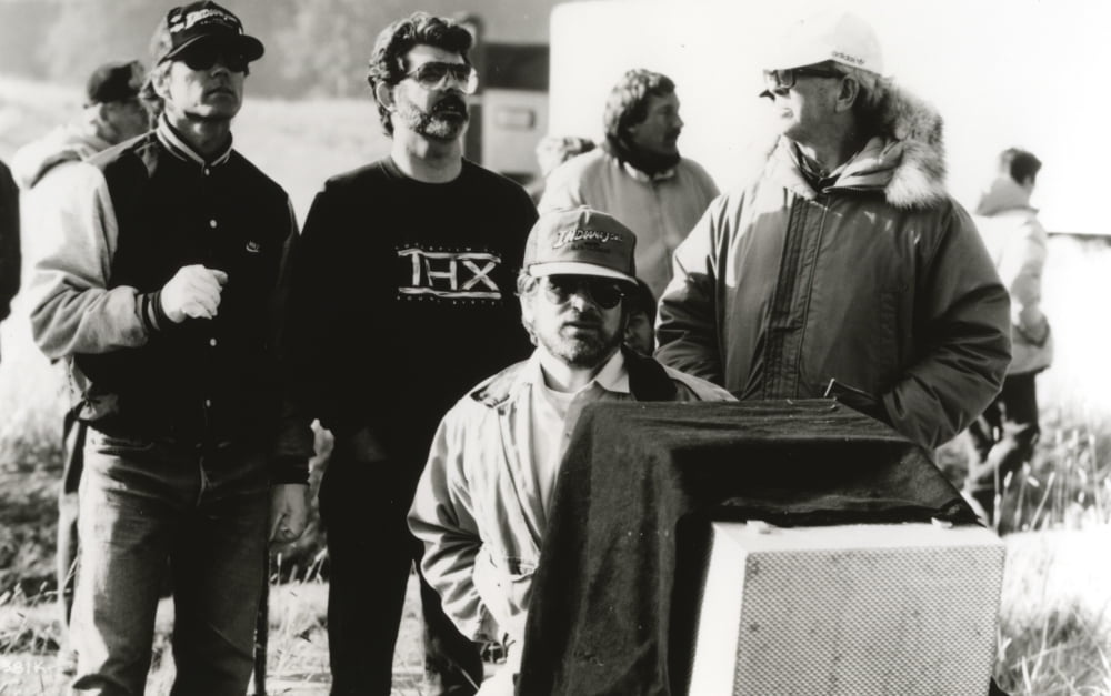 Steven Spielberg on the set of Indiana Jones photo print