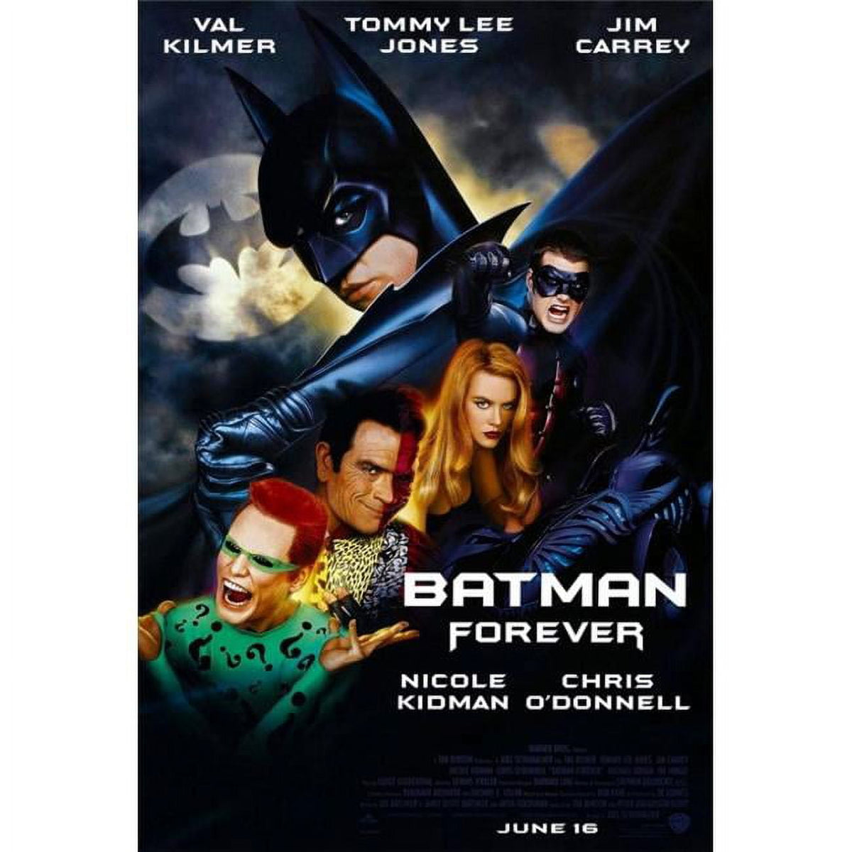 Batman Forever Movie Poster Print 27x40 featuring iconic superhero art.