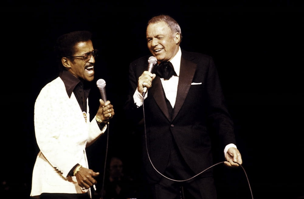 Frank Sinatra singing with Sammy Davis Jr. vintage photo print