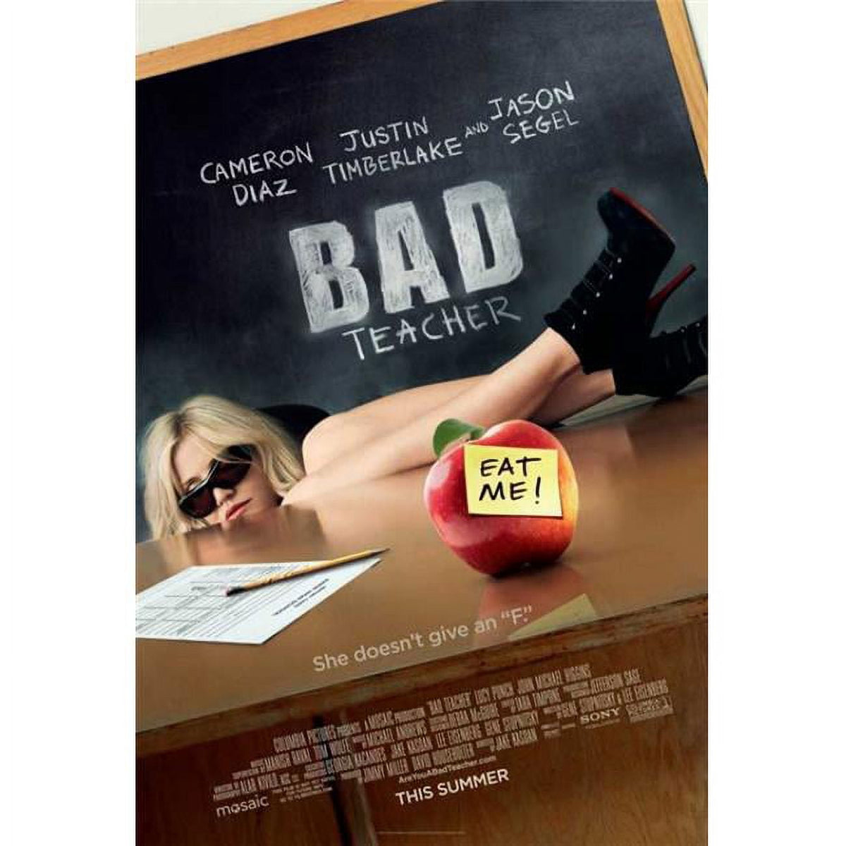 Bad Teacher Movie Poster Print - 27x40 inch humorous decor