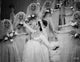 Barbra Streisand dancing in a white gown photo print