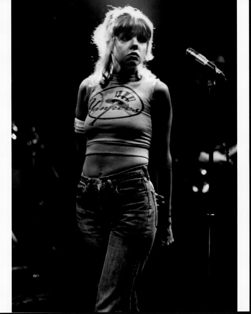 Annie Golden wearing Yankees top black and white photo print