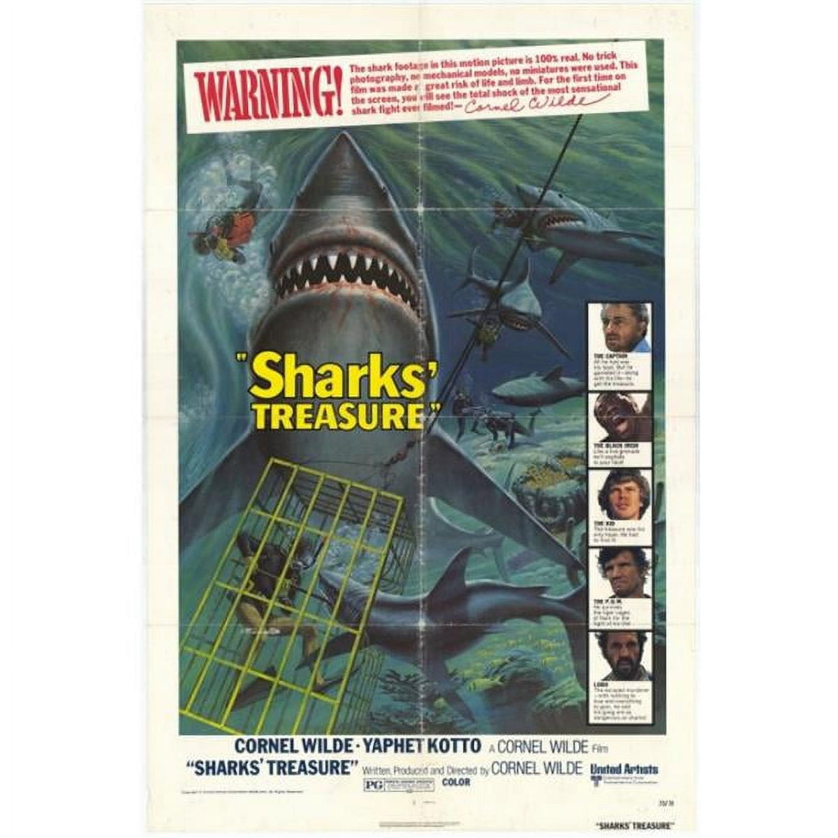 Sharks' Treasure Movie Poster Print in vibrant colors