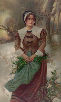 A Fair Puritan art print by Edward Percy Moran showcasing serene beauty.