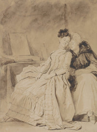 The Intimate Conversation Art Print by Jean-Honoré Fragonard, available in multiple sizes.
