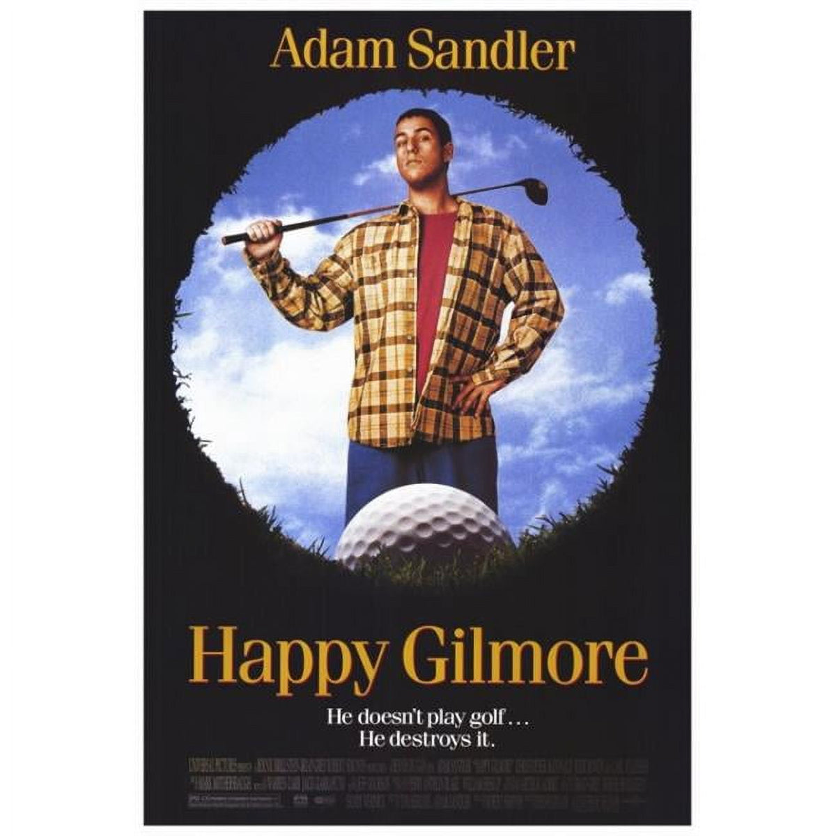 Happy Gilmore Movie Poster Print 27x40 featuring Adam Sandler.