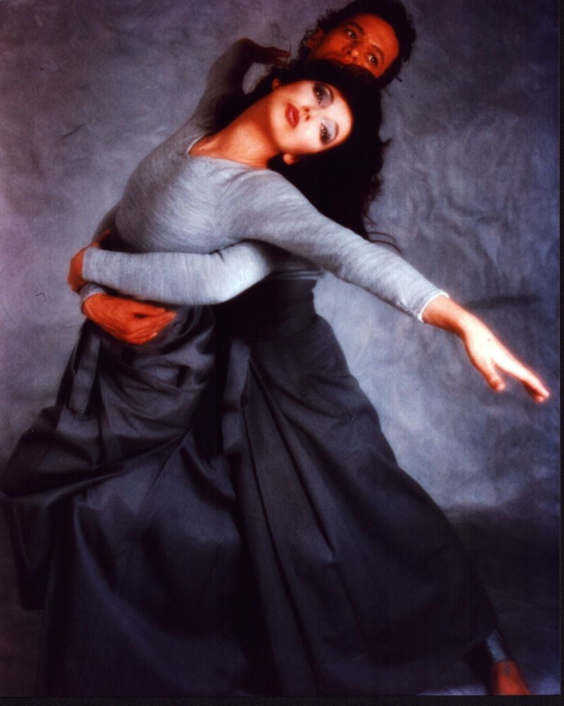 Kate Bush Being Held in Gray Top and Skirt Photo Print