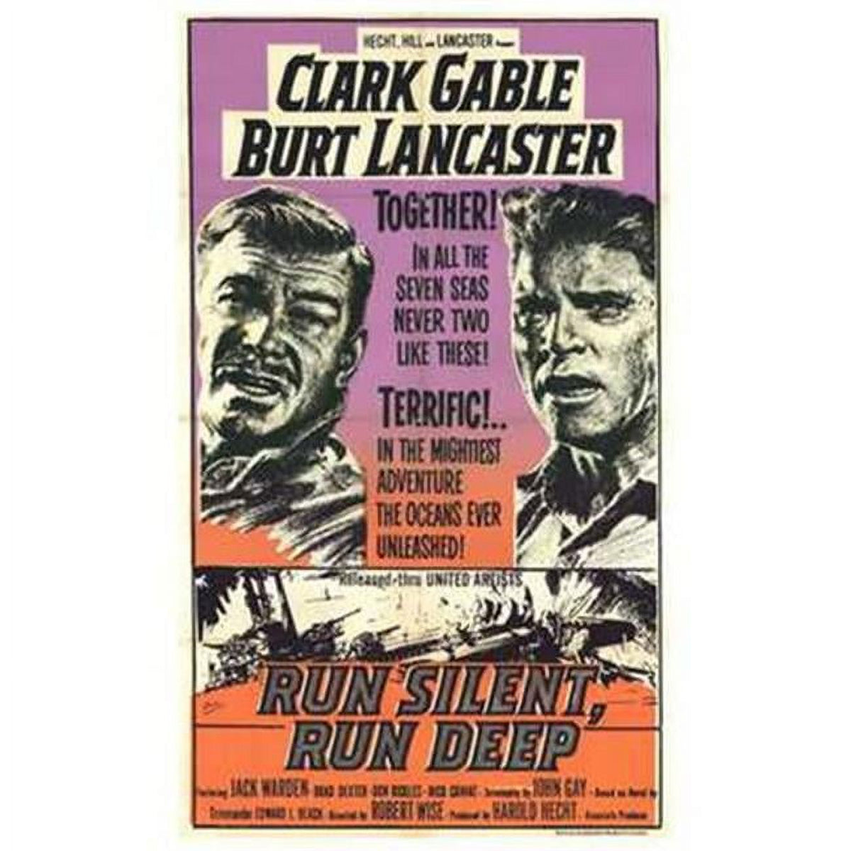 Run Silent Run Deep Movie Poster 11x17 - Classic film art print