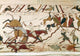Bayeux Tapestry historical art poster print showcasing intricate embroidery scenes