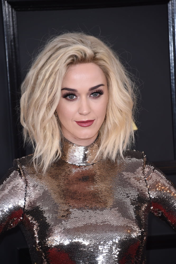 Katy Perry arriving at the 59th Annual Grammy Awards photo print.