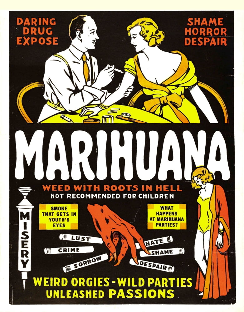 Marihuana Movie Poster - The Weed with Roots in Hell (1936) 11x17