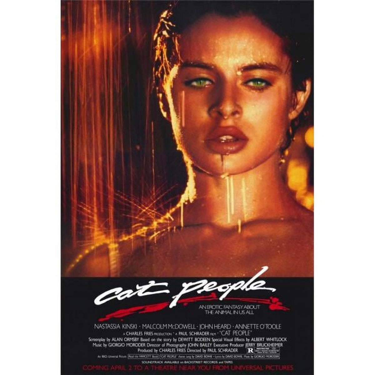 Cat People movie poster print 27x40 size, classic horror film art.