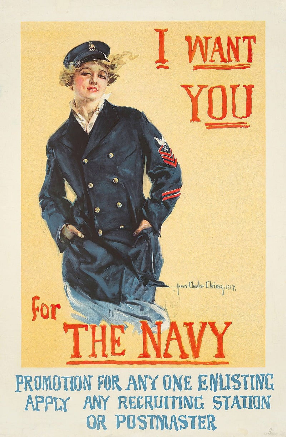 I Want You For the Navy Vintage Poster Print by Howard Chandler Christy