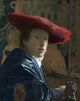 Girl with the Red Hat fine art print by Johannes Vermeer, 1665-66, Dutch painting.