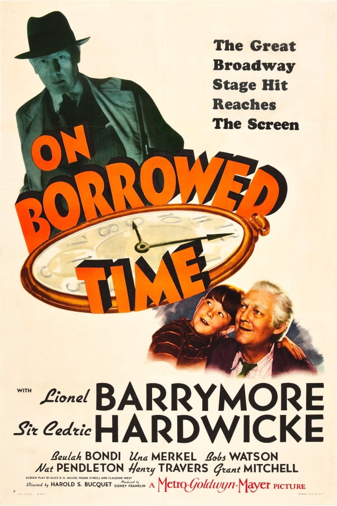 On Borrowed Time movie poster print featuring Cedric Hardwicke, Bobs Watson, and Lionel Barrymore.