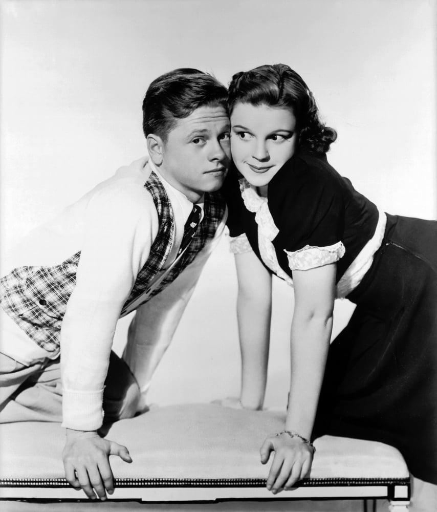 Love Finds Andy Hardy photo print featuring Mickey Rooney and Judy Garland from the 1938 film.