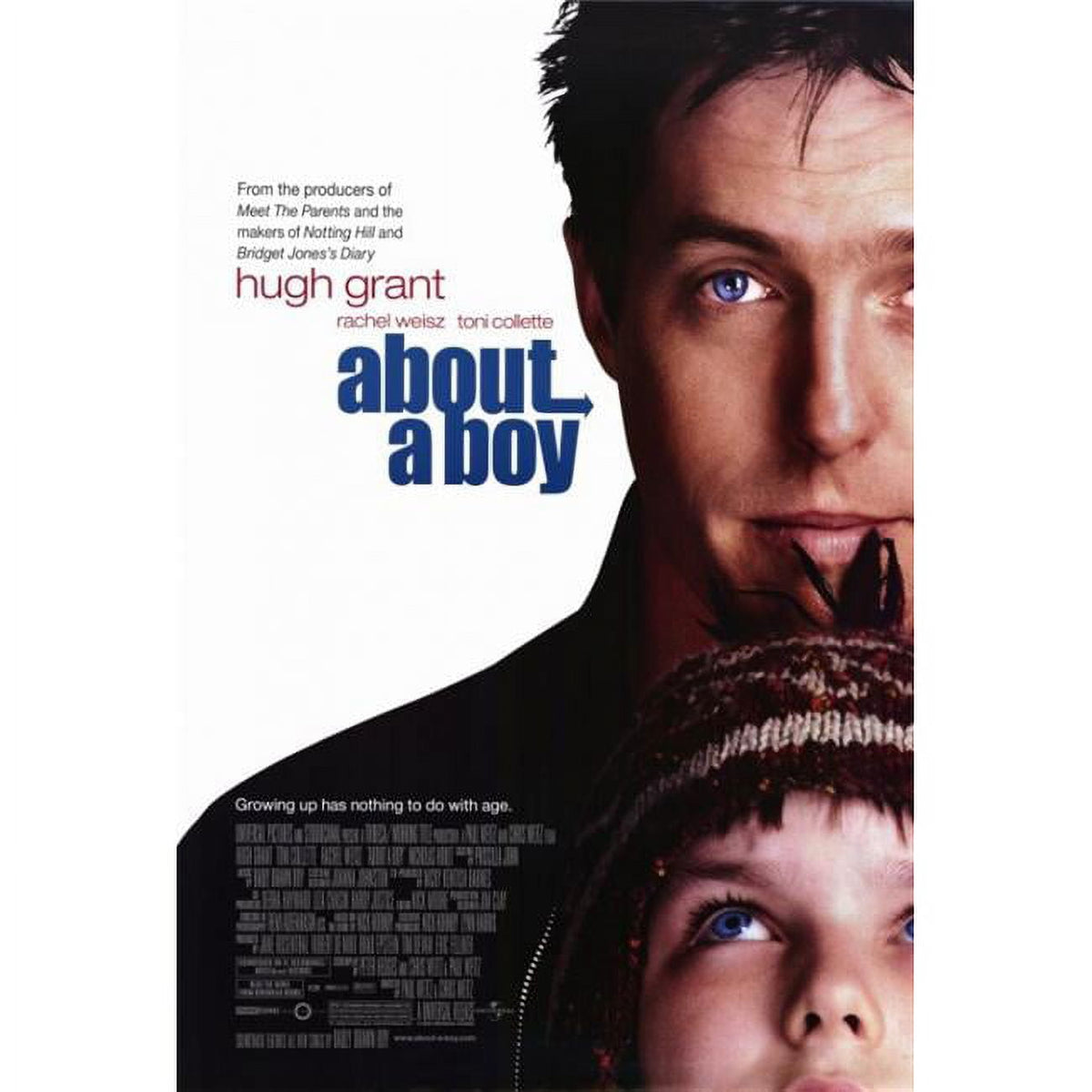 About a Boy movie poster print, 27x40 size, vibrant design.