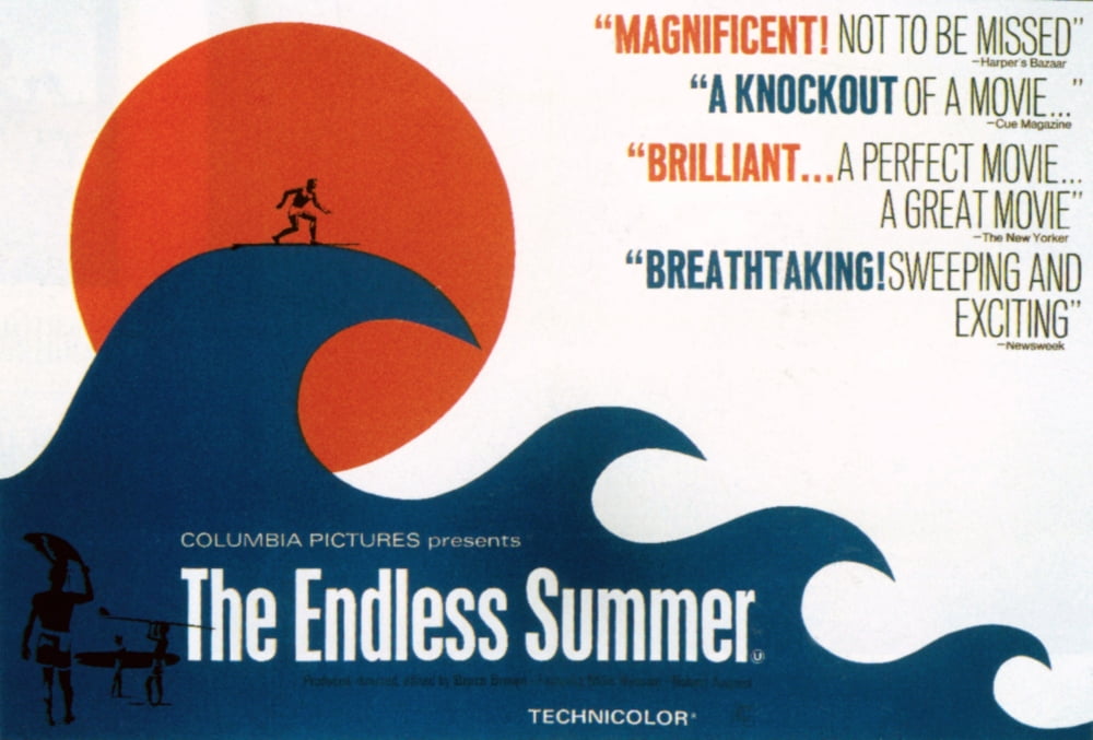 The Endless Summer Movie Poster Masterprint showcasing vibrant beach scenery.