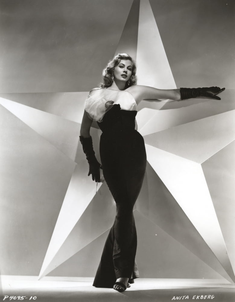 Anita Ekberg classic portrait photo print with star background