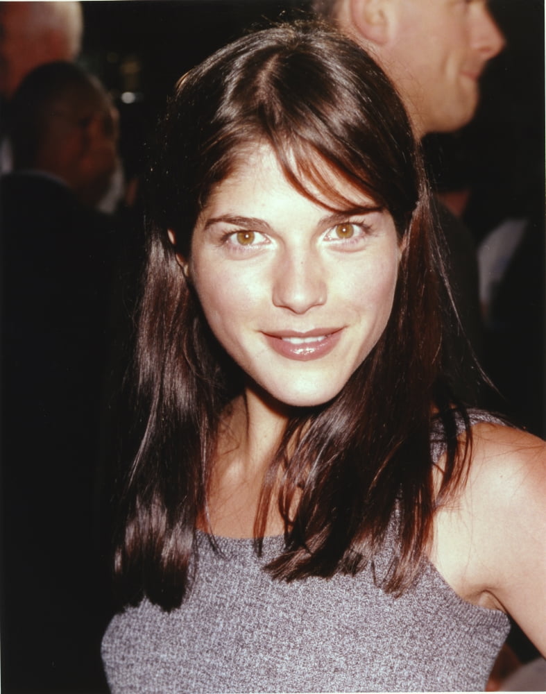 Selma Blair smiling in a dress portrait photo print.
