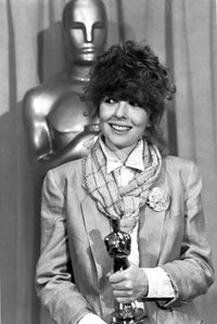 Diane Keaton classic photo print holding trophy