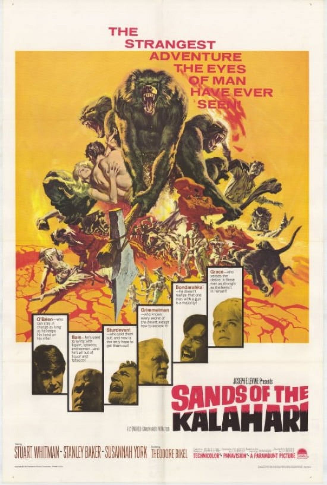 Sands of the Kalahari Movie Poster Print - 27x40 inches