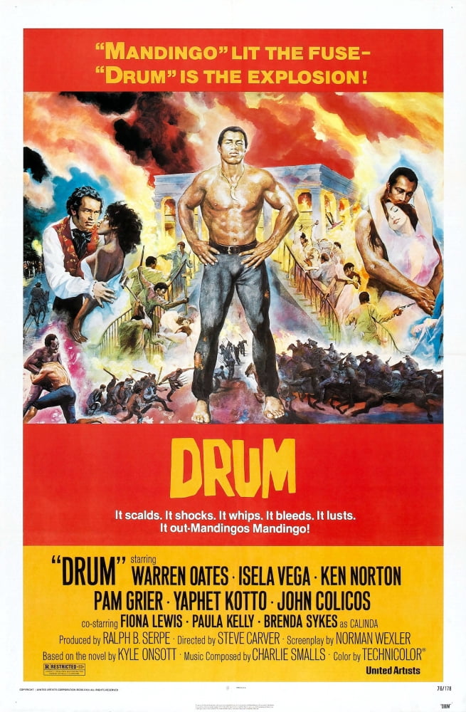 Drum Us Left movie poster print featuring Warren Oates, Pam Grier, and Ken Norton.