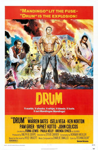 Drum Us Left movie poster print featuring Warren Oates, Pam Grier, and Ken Norton.