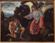 Archangel Raphael poster print featuring Tobias and the Angel, vibrant artwork.