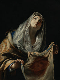 Saint Veronica with the Veil Poster Print by Mattia Preti, 1652-1653, available in multiple sizes.