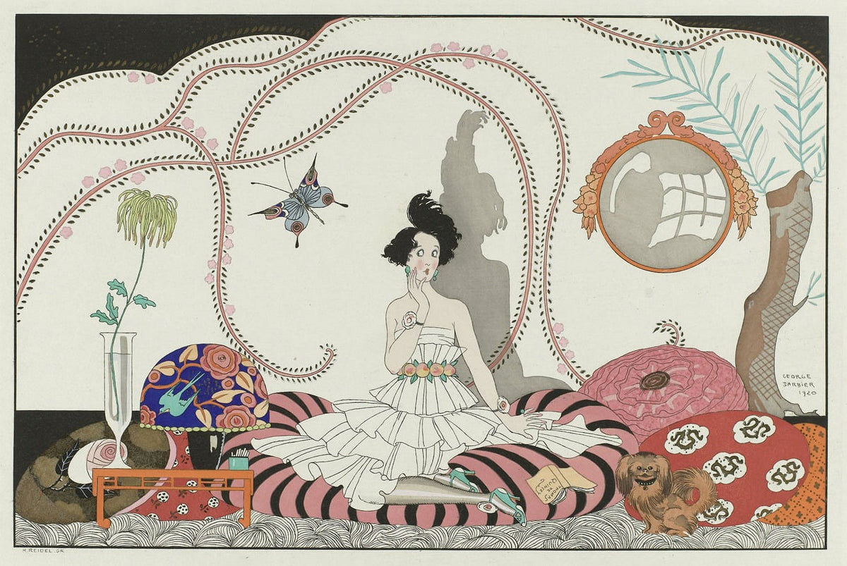 Minuit! ou l'appartement à la mode poster print by George Barbier, showcasing 1920s fashion.